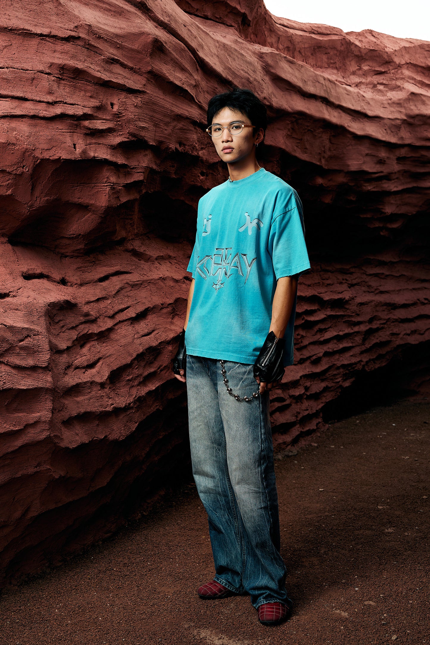 Infame x Komah Jay Oversize T shirt (Blue)